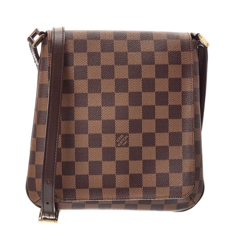 Louis Vuitton Brown Damier Ebene Musette Tango Long Strap (Authentic Pre-Loved)